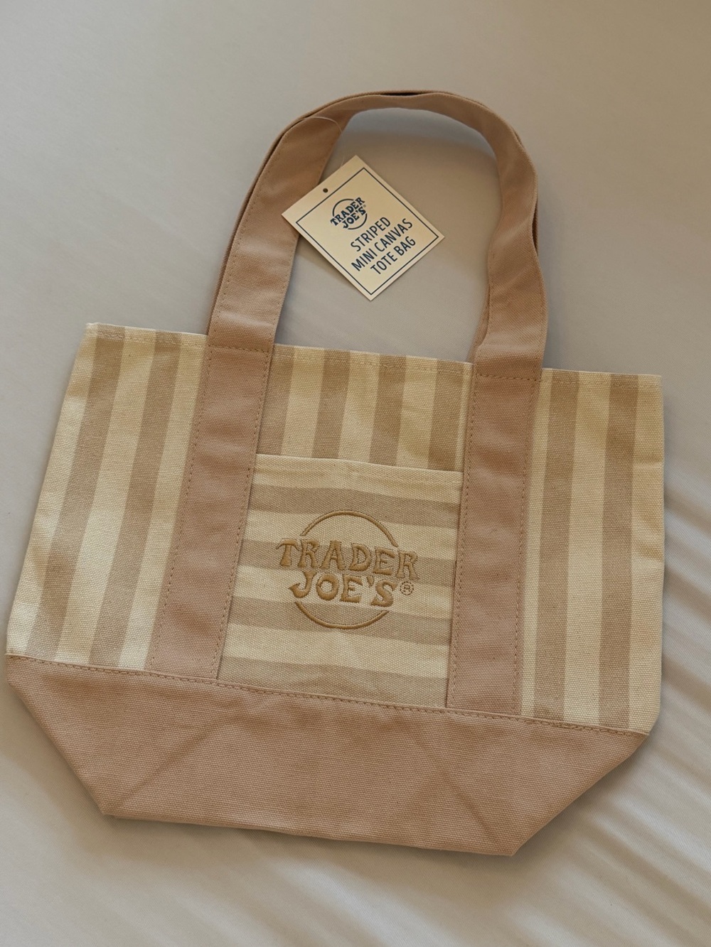 Trader Joe’s Striped Mini Canvas Tote Bag